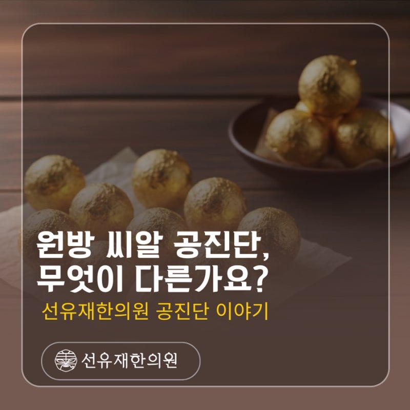 원방 씨알 공진단, 무엇이 다른가요? 수지구 동천동 선유재한의원