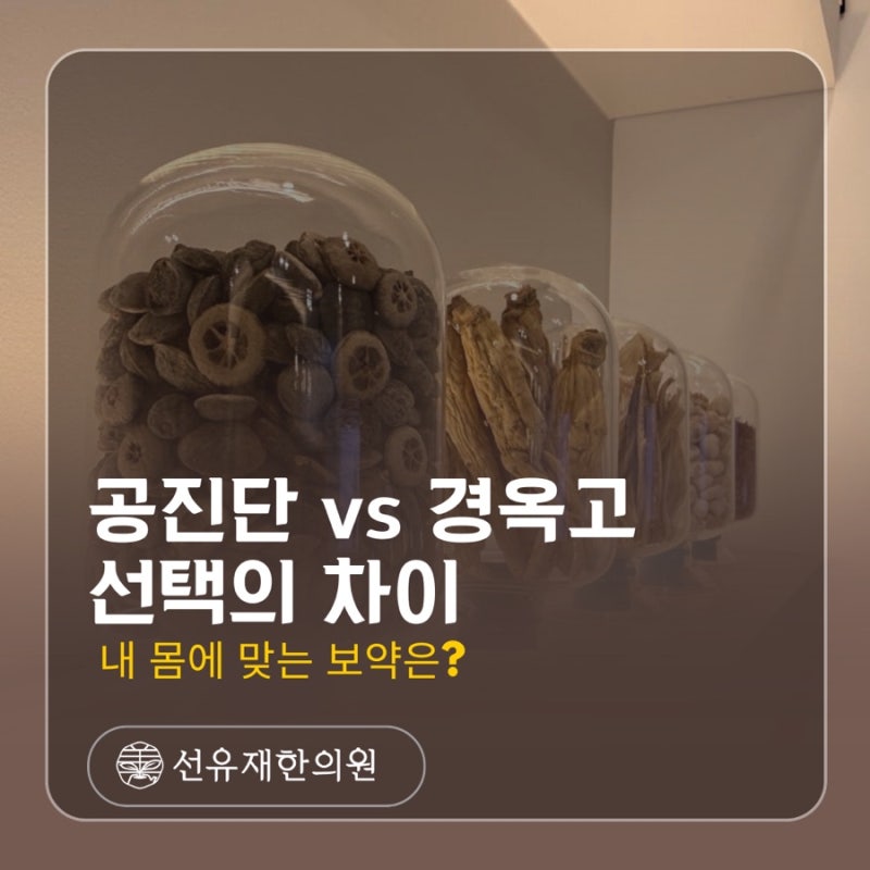 공진단 경옥고 차이, 지금 내 몸에 맞는 보약은 무엇일까요?[수지구 동천동 선유재한의원]