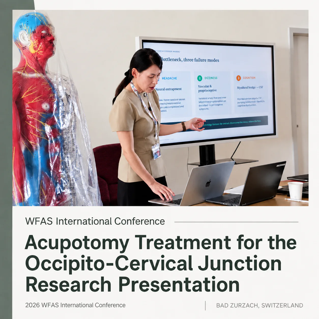 Hyocheong Chae presenting “Acupotomy Treatment for the Occipito-Cervical Junction” — headache, dizziness and cognition